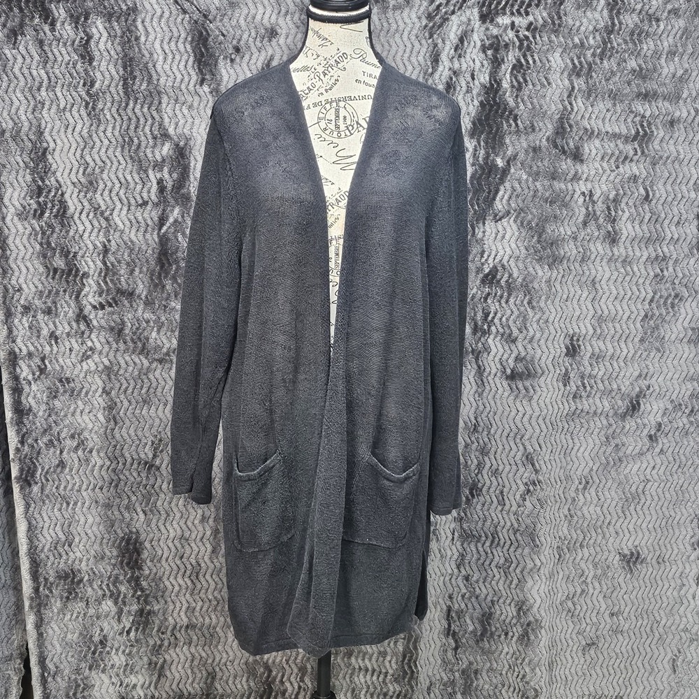 J Jill Knit Cardigan Sweater Women XL Linen Blend Coastal Grandma Capsule READ!!